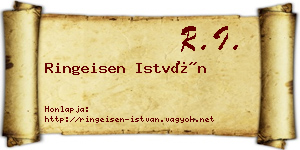 Ringeisen István névjegykártya